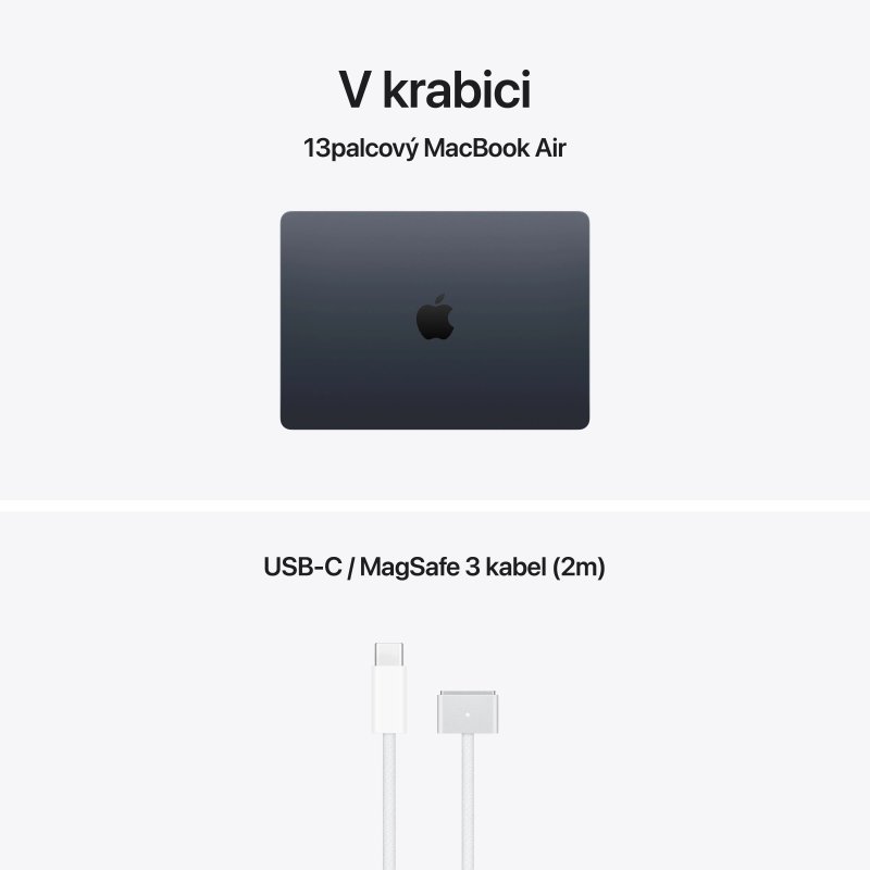 Apple MacBook Air 13" / M5 / 13,6" / 2560x1664 / 16GB / 512GB / M5 / Tahoe / Midnight - obrázek č. 2