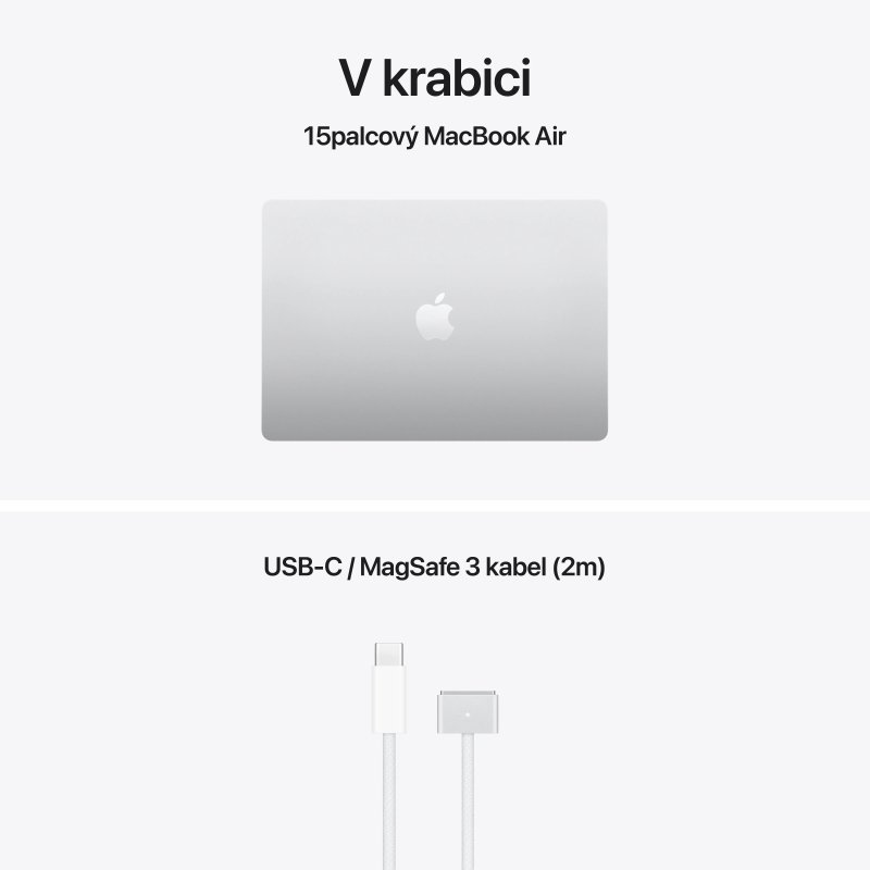 Apple MacBook Air 15" / M5 / 15,3" / 2880x1864 / 16GB / 1TB / M5 / Tahoe / Silver - obrázek č. 2