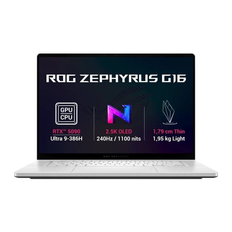 ASUS ROG Zephyrus G16 bílý - Core Ultra 9, RTX 5090, 64 GB, 1 TB SSD, 16", Windows 11 Home - obrázek produktu