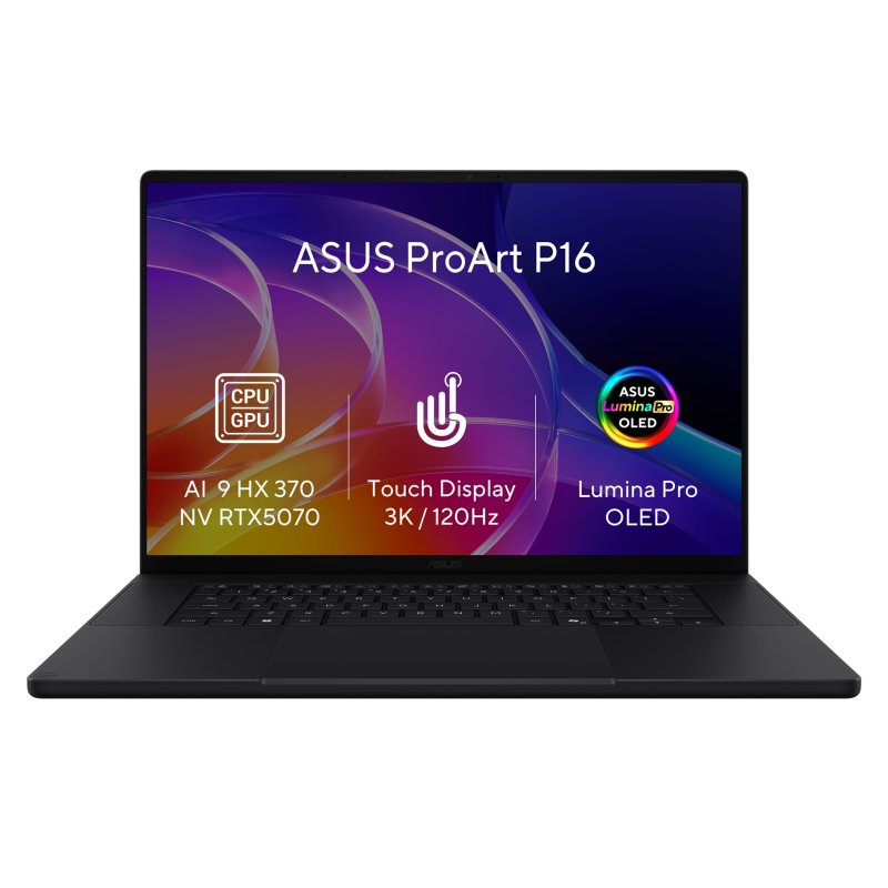 ASUS ProArt P16 černý - Ryzen AI 9 HX, RTX 5070, 32 GB, 1 TB SSD, 16" dotykový, Windows 11 Pro - obrázek produktu