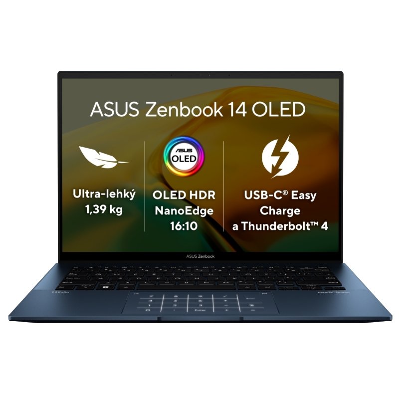 ASUS Zenbook 14 OLED/ UX3402VA/ i7-13700H/ 14"/ 2880x1800/ 16GB/ 1TB SSD/ Iris Xe/ W11H/ Blue/ 2R - obrázek produktu