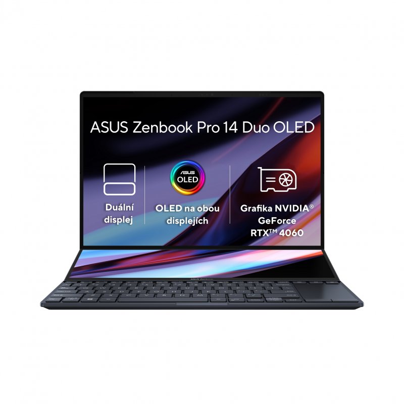 ASUS Zenbook Pro Duo 14 OLED/ UX8402VV/ i9-13900H/ 14,5"/ 2880x1800/ T/ 32GB/ 2TB SSD/ RTX 4060/ W11P/ Black/ 2 - obrázek produktu