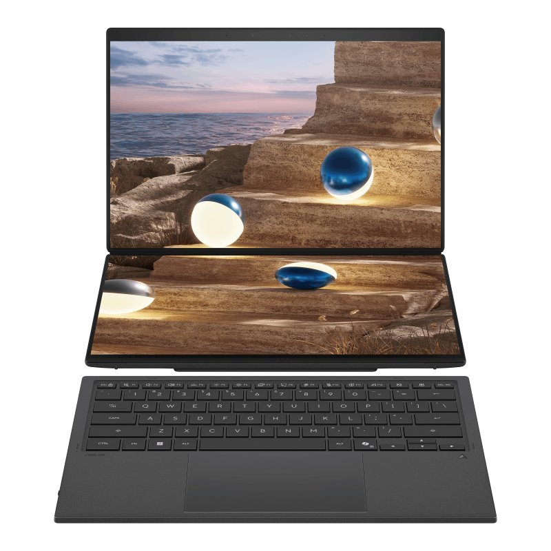 ASUS Zenbook Duo 14 OLED / UX8407AA-OLED152W / U9-386H / 14" / 2880x1800 / T / 32GB / 1TB / Intel int / W11H / Gray - obrázek produktu