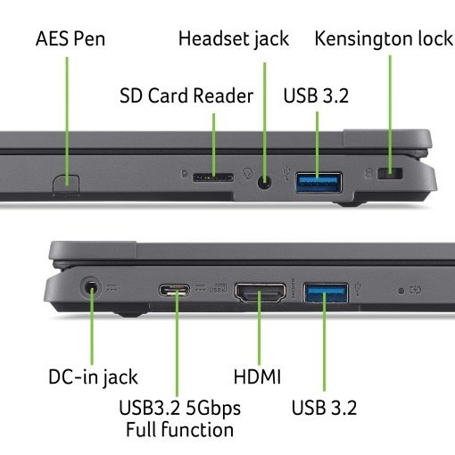 Acer Travel Mate/ Spin B3/ N100/ 11,6"/ FHD/ T/ 4GB/ 128GB SSD/ UHD/ W11P EDU/ Black/ 2R - obrázek č. 9