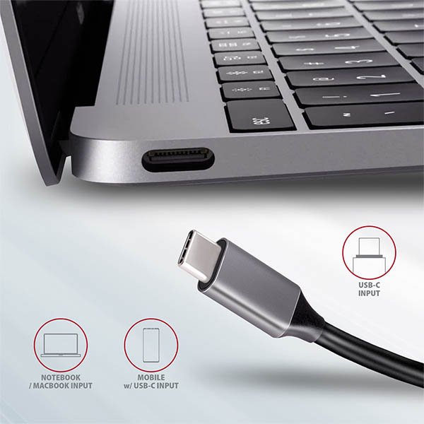 AXAGON HMC-5, USB 3.2 Gen 1 hub, porty 2x USB-A, HDMI, SD/ microSD slot, PD 100W, kabel USB-C 20cm - obrázek č. 3