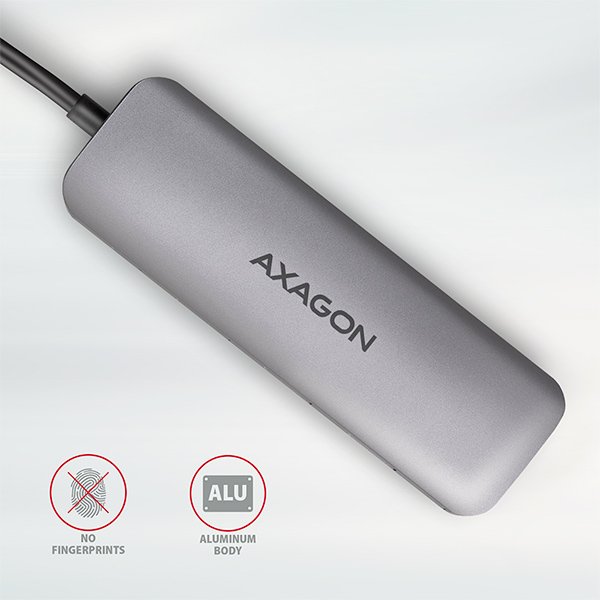 AXAGON HMC-5, USB 3.2 Gen 1 hub, porty 2x USB-A, HDMI, SD/ microSD slot, PD 100W, kabel USB-C 20cm - obrázek č. 7