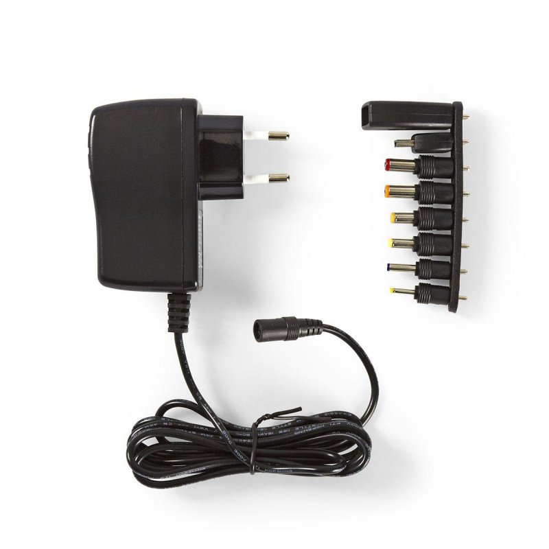 Univerzální napájecí AC adaptér | Euro / Typ C (CEE 7/16) | 12.5 W | 5 VDC | Typ výstupní zástrčky: 0,7 x 2,35 mm / Mini USB / U - obrázek č. 3