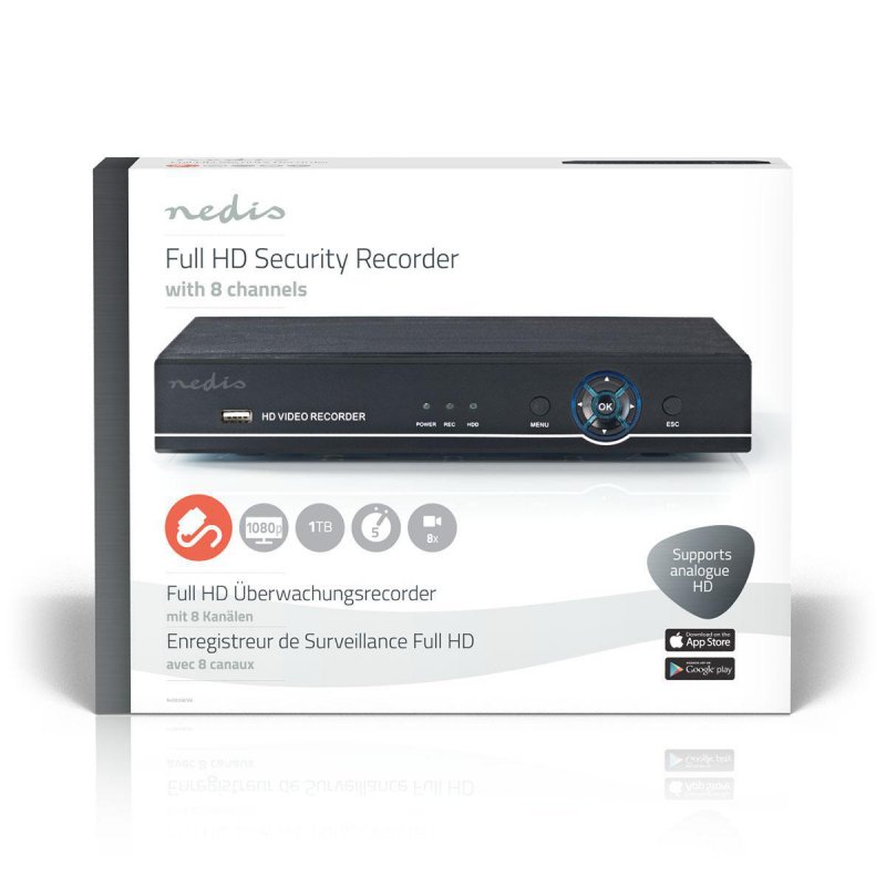Bezpečnostní Záznamník CCTV | 8 kanálů | Full HD | Včetně 1TB HDD - obrázek č. 3