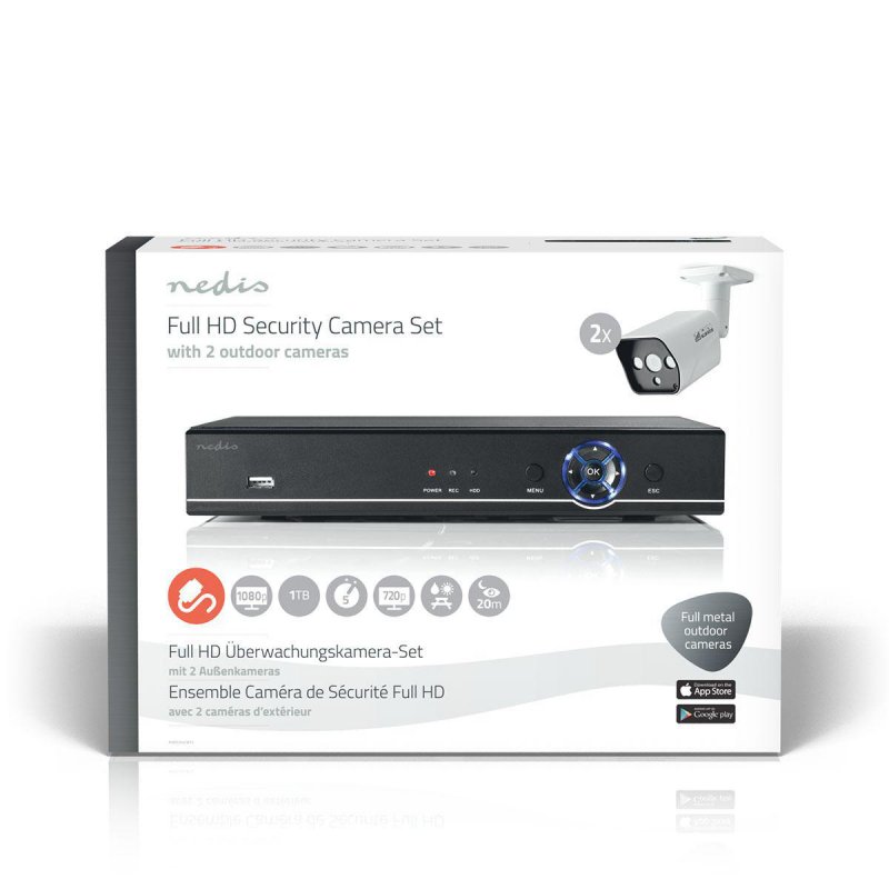 Sada Bezpečnostního Záznamníku CCTV | Včetně 2 kamer | Full HD | Včetně 1TB HDD - obrázek č. 4