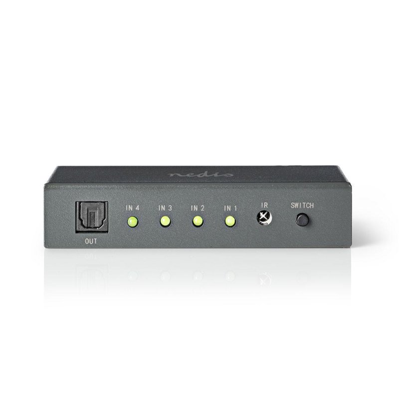 Digitální Audio Přepínač | 4cestný | Vstupní konektor: 4x TosLink | Výstupní konektor: 1x TosLink | Dálkové Ovládání / Manuální - obrázek produktu