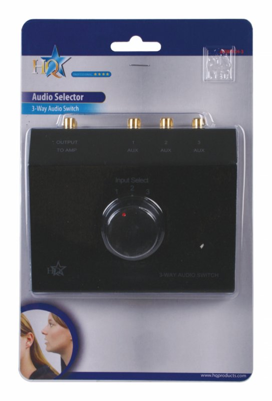 Analogový Audio Přepínač 3x (2x RCA Zásuvka) - 2x RCA Zásuvka Černá - obrázek č. 5