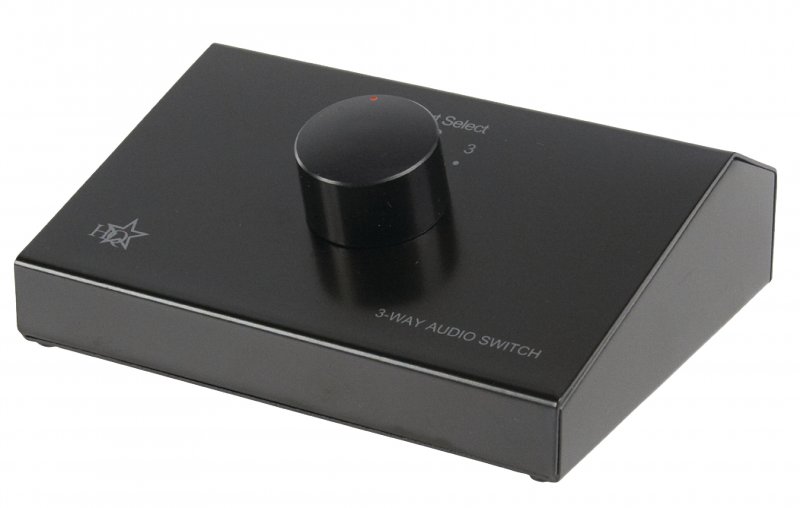 Analogový Audio Přepínač 3x (2x RCA Zásuvka) - 2x RCA Zásuvka Černá - obrázek č. 1