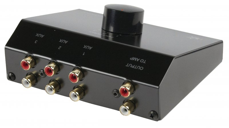 Analogový Audio Přepínač 3x (2x RCA Zásuvka) - 2x RCA Zásuvka Černá - obrázek č. 3