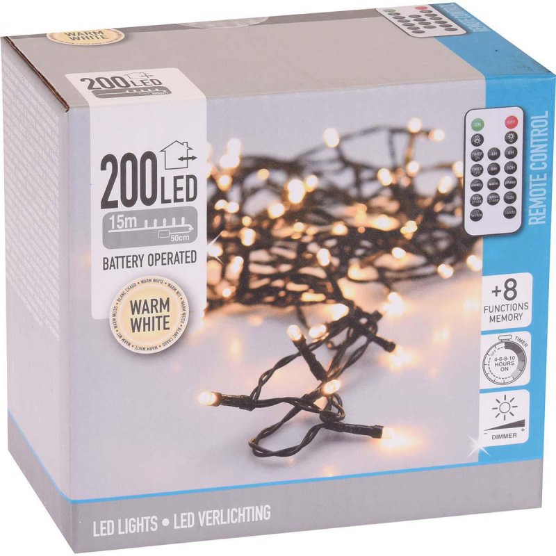 LED LIGHTS REMOTE CONTROL 200L WARM WHITE BO - obrázek produktu