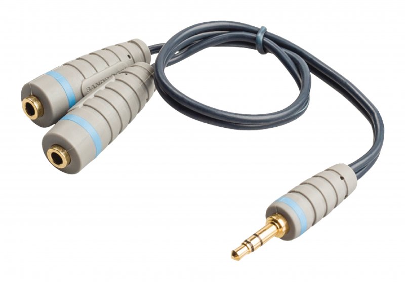 Stereo Audio Kabel 3.5mm Zástrčka - 2x 3.5mm Zásuvka 0.20 m Modrá BAL3200 - obrázek č. 1