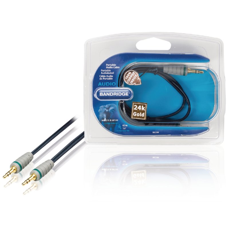 Stereo Audio Kabel 3.5mm Zástrčka - 3.5mm Zástrčka 0.50 m Modrá - obrázek produktu