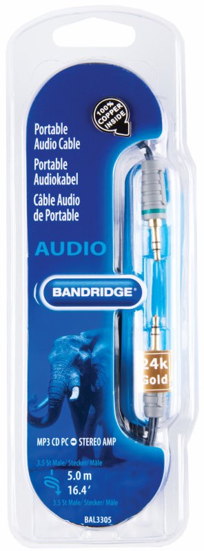 Stereo Audio Kabel 3.5mm Zástrčka - 3.5mm Zástrčka 5.00 m Modrá - obrázek č. 4