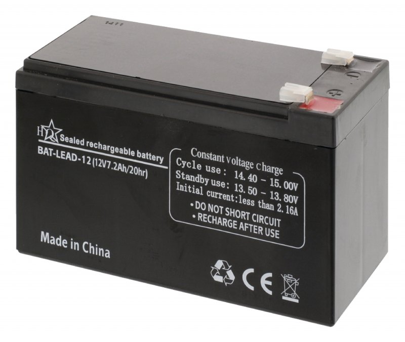 Dobíjecí Olověná Baterie 12 V 7200 mAh 151 mm x 65 mm x 95 mm - obrázek produktu