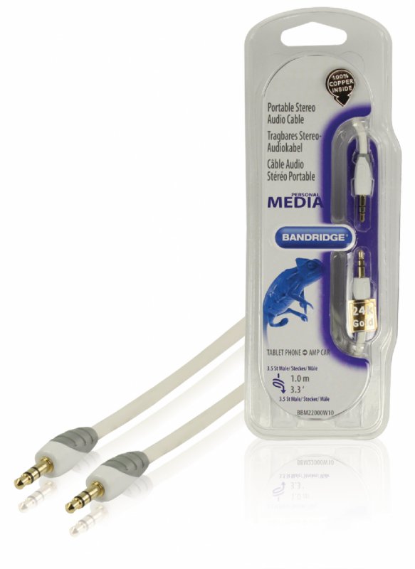 Stereo Audio Kabel 3.5mm Zástrčka - 3.5mm Zástrčka 1.00 m Bílá - obrázek produktu