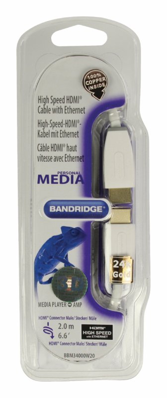 High Speed HDMI Kabel s Ethernetem HDMI Konektor - HDMI Konektor 2.00 m Bílá - obrázek č. 4