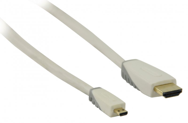 High Speed HDMI Kabel s Ethernetem HDMI Konektor - HDMI Micro Konektor 1.00 m Bílá - obrázek č. 3