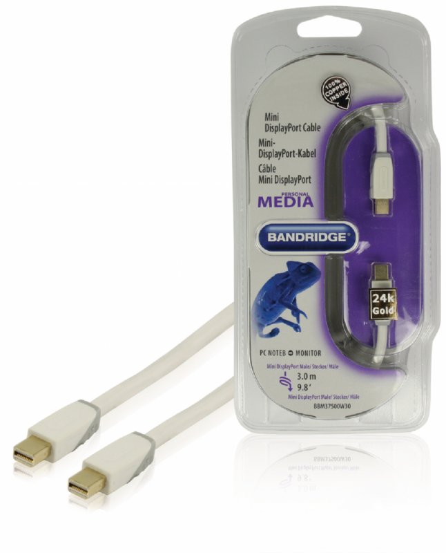 Kabel Mini DisplayPort Mini DisplayPort Zástrčka - Mini DisplayPort Zástrčka 3.00 m Bílá - obrázek produktu