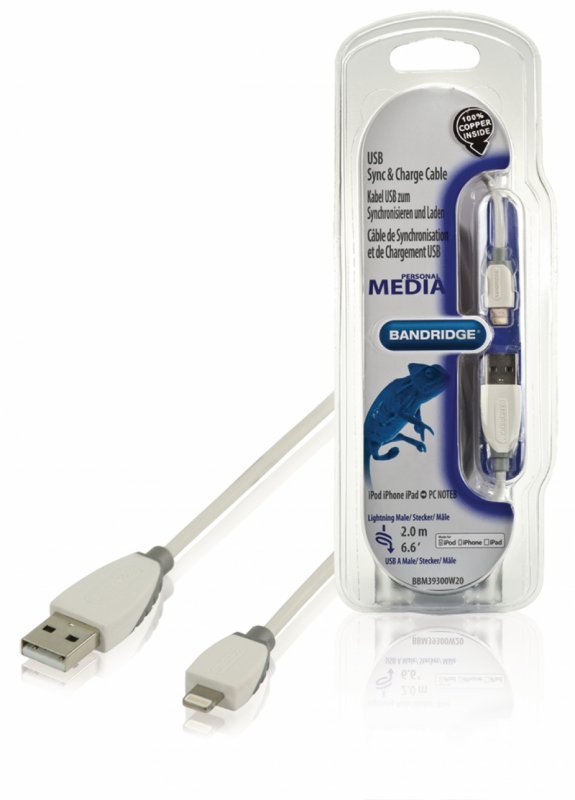 Synchronizační a Nabíjecí Kabel Apple Lightning - USB A Zástrčka 2.00 m Bílá - obrázek č. 1