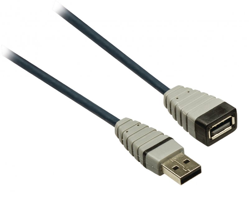 Prodlužovací Kabel USB 2.0 USB A Zástrčka - USB A Zásuvka Kulatý 2.00 m Modrá - obrázek č. 2