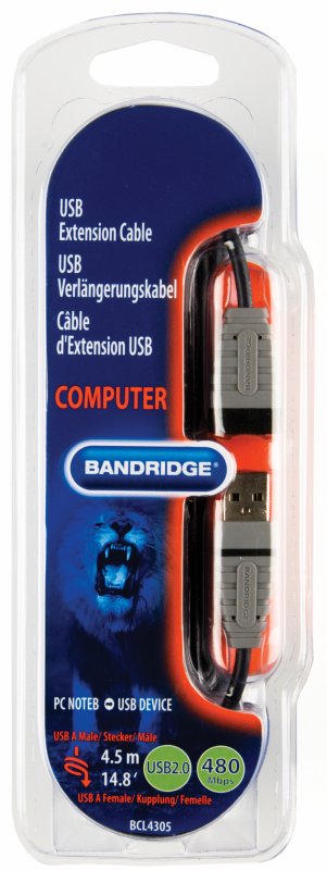 Prodlužovací Kabel USB 2.0 USB A Zástrčka - USB A Zásuvka Kulatý 4.50 m Modrá - obrázek č. 3