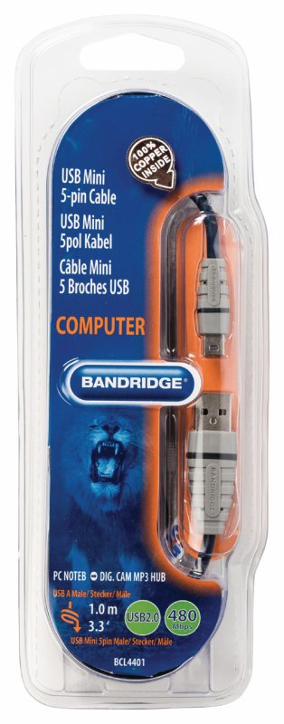 Kabel USB 2.0 USB A Zástrčka - Mini B Zástrčka Kulatý 1.00 m Modrá - obrázek č. 4