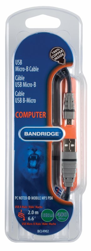Kabel USB 2.0 USB A Zástrčka - Micro B Zástrčka Kulatý 2.00 m Modrá - obrázek č. 4