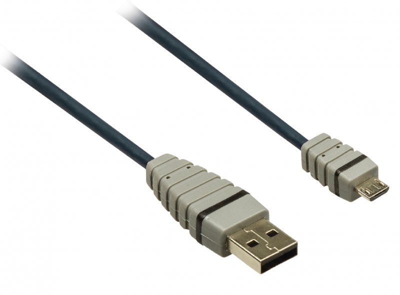 Kabel USB 2.0 USB A Zástrčka - Micro B Zástrčka Kulatý 2.00 m Modrá - obrázek č. 2