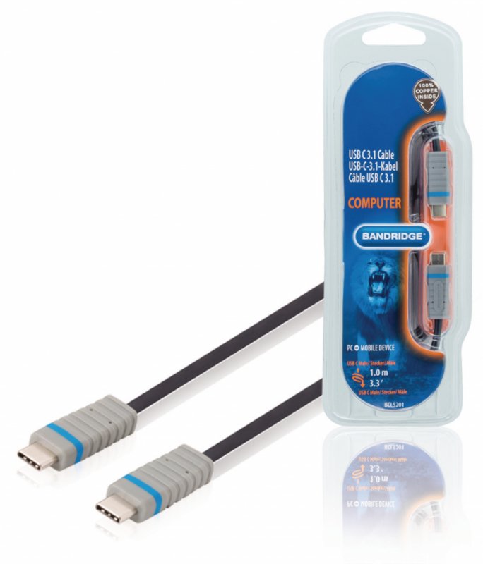 Kabel USB 3.0 USB-C Zástrčka - USB-C Zástrčka 1.00 m Modrá GEN 1 (5 Gbps) - obrázek produktu