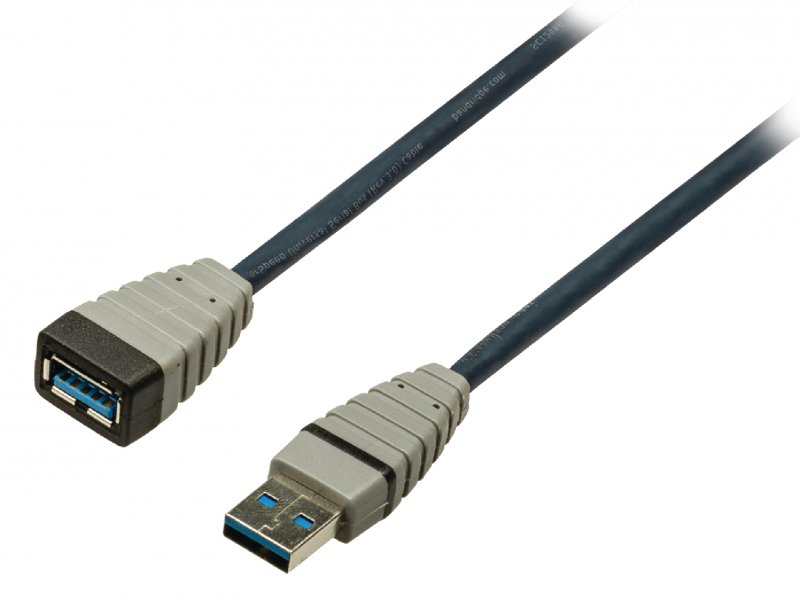 Prodlužovací Kabel USB 3.0 USB A Zástrčka - USB A Zásuvka Kulatý 1.00 m Modrá - obrázek č. 2