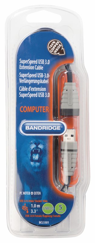 Prodlužovací Kabel USB 3.0 USB A Zástrčka - USB A Zásuvka Kulatý 1.00 m Modrá - obrázek č. 3