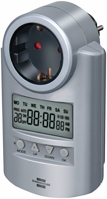 Spínací zásuvka s časovačem Brennenstuhl, 1507500, 3680 W, IP20, digitální, týdenní - obrázek produktu