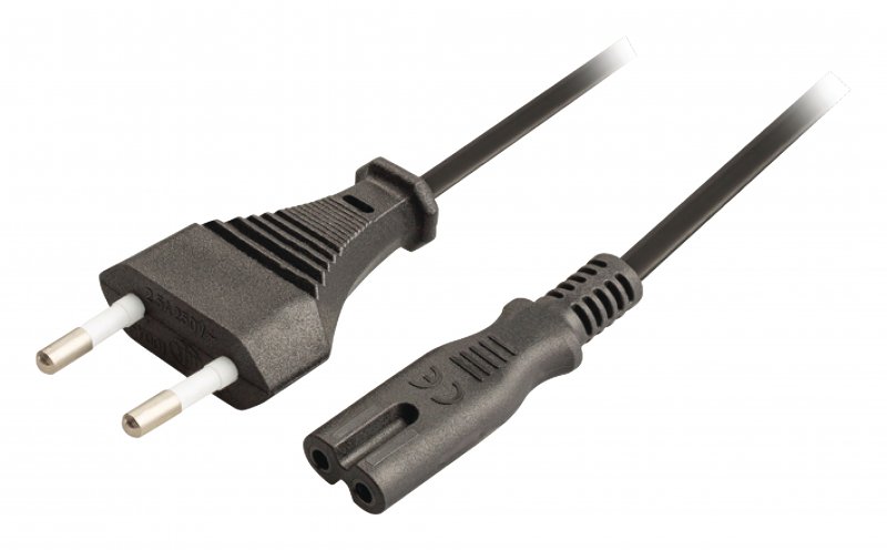 Napájecí kabel Euro Konektor Zástrčka - IEC-320-C7 1.80 m Černá - obrázek č. 1