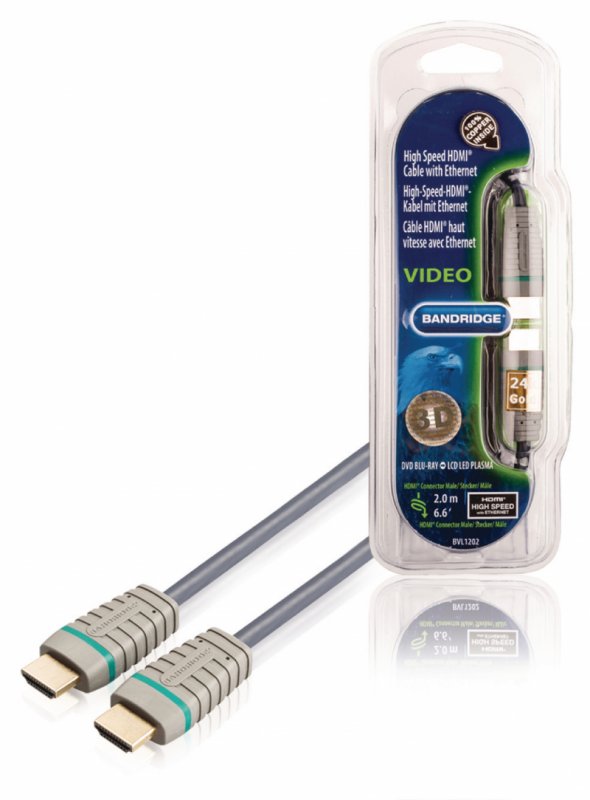 High Speed HDMI Kabel s Ethernetem HDMI Konektor - HDMI Konektor 2.00 m Modrá - obrázek produktu
