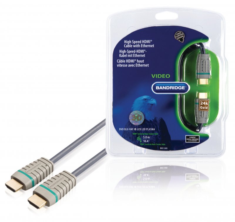 High Speed HDMI Kabel s Ethernetem HDMI Konektor - HDMI Konektor 5.00 m Modrá - obrázek produktu