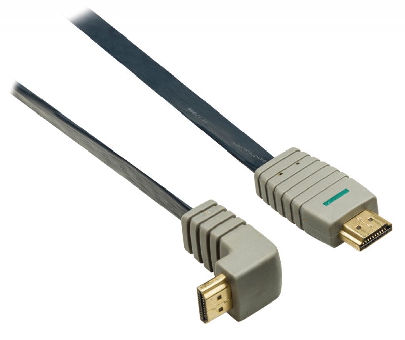 High Speed HDMI Kabel s Ethernetem HDMI Konektor - HDMI Konektor Úhlový, 90° 1.00 m Modrá - obrázek č. 2