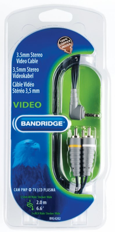 Komponentní Video Kabel 3.5mm Zástrčka - 3x CINCH Zástrčka 2.00 m Modrá BVL4202 - obrázek č. 3