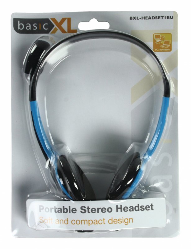 Headset Na Uši 2x 3.5 mm Vestavěný mikrofon 2.0 m Modrá - obrázek č. 3