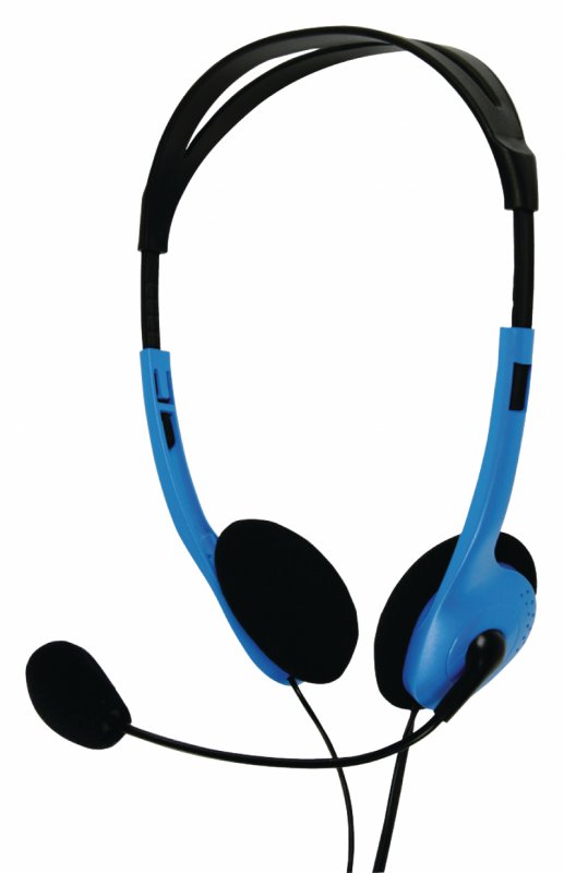 Headset Na Uši 2x 3.5 mm Vestavěný mikrofon 2.0 m Modrá - obrázek č. 1