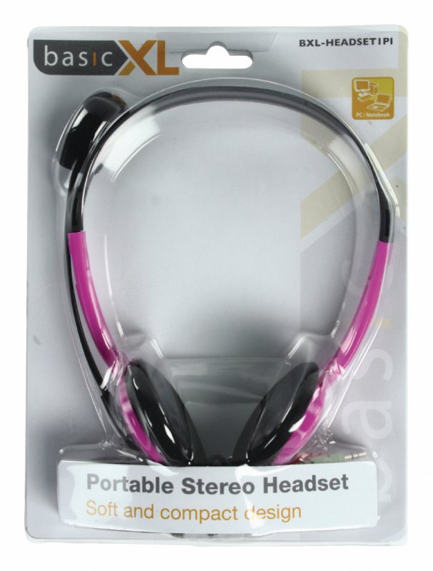 Headset Na Uši 2x 3.5 mm Vestavěný mikrofon 2.0 m Růžová - obrázek č. 3