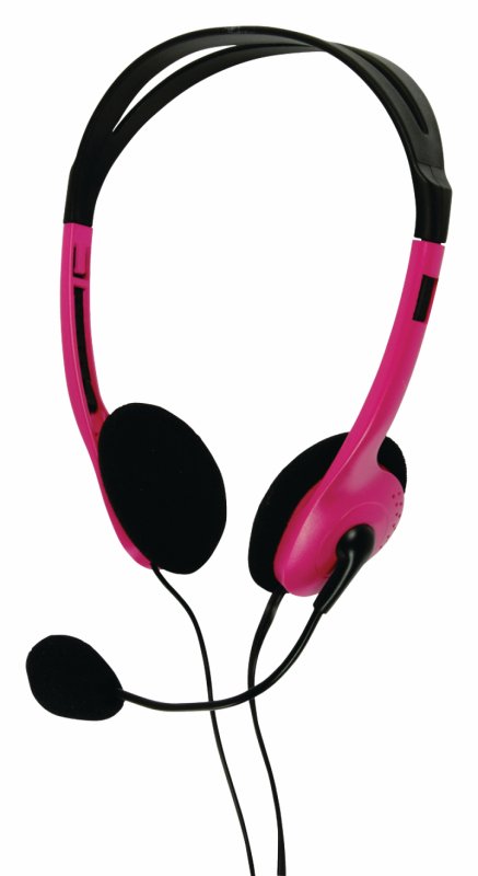 Headset Na Uši 2x 3.5 mm Vestavěný mikrofon 2.0 m Růžová - obrázek č. 1