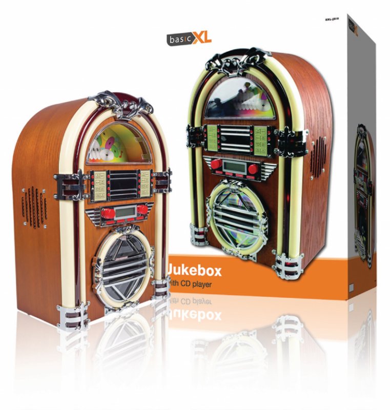 Stolní Rádio Jukebox FM / AM CD Hnědá - obrázek č. 1