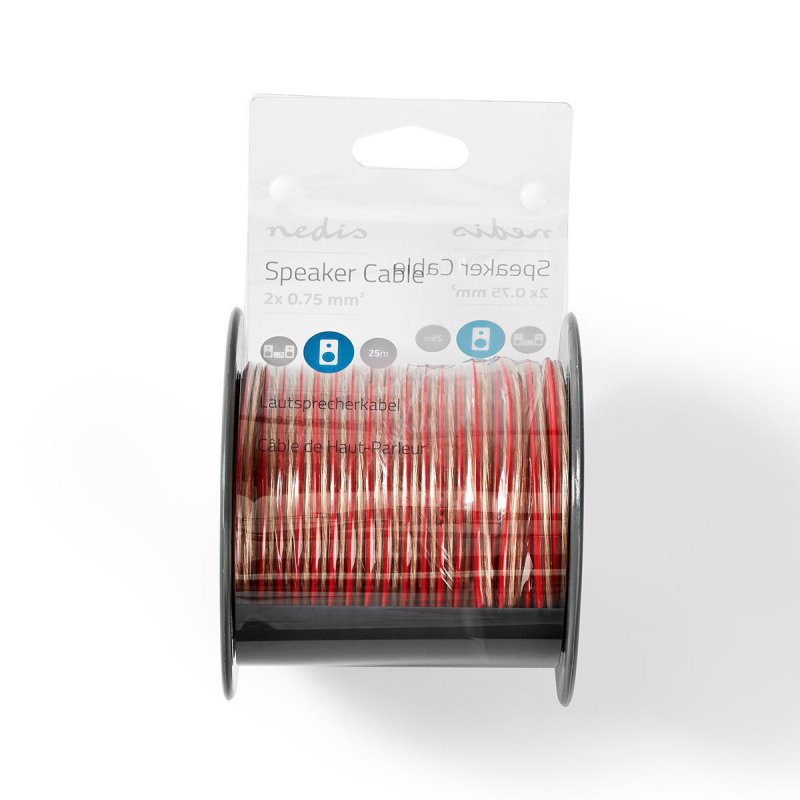 Repro kabel | 2x 0.75 mm² | Měď | 25.0 m | Kulatý | PVC | Transparentní | Role - obrázek č. 1