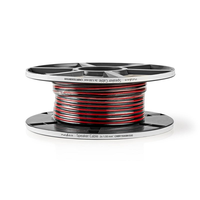 Repro kabel | 2x 1.50 mm² | Měď | 50.0 m | Kulatý | PVC | Černá/Červená | Role - obrázek č. 2