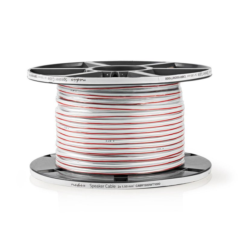 Repro kabel | 2x 1.50 mm² | Měď | 100.0 m | Kulatý | PVC | Bílá | Role - obrázek č. 2