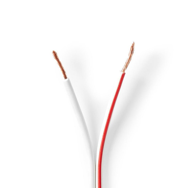Repro kabel | 2x 1.50 mm² | Měď | 15.0 m | Kulatý | PVC | Bílá | Role - obrázek produktu